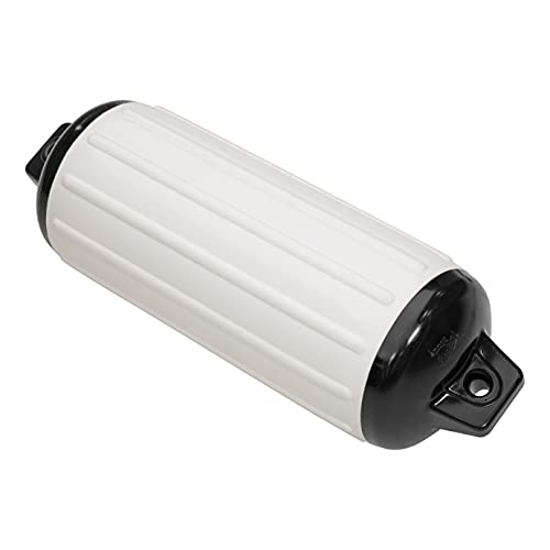 Inflatable Vinyl Boat Fender - 8.5 x 26 Inches, White - Super Gard