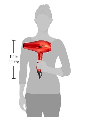 Foldable Compact Hair Dryer 1400W with Concentrator - 1 Pack Red