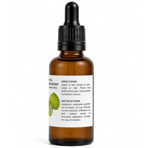 Virgin Soursop Oil 4oz - Pure Cold-Pressed Moisturizer for Dry & Sensitive Skin