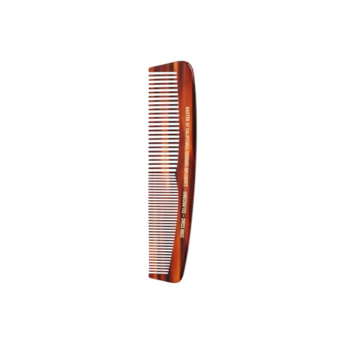 Pocket Comb 5.25 Inch Tortoise Cellulose Acetate Handcrafted Swiss Grooming Tool