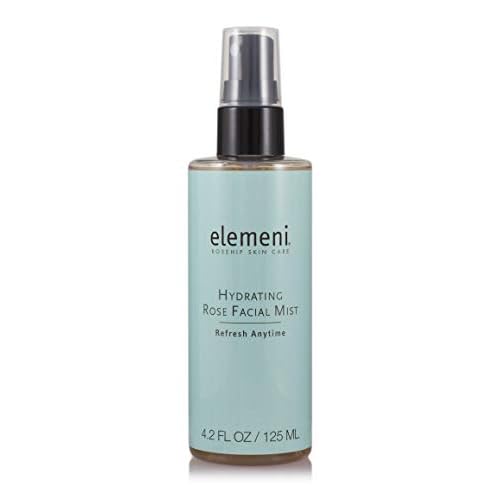 elemeni Hydrating Rose Facial Mist, 4.2 fl oz, Soothing Nourishing Moisturizing Rosewater Spray, Makeup Primer, Boost Liquid Foundation Hydration, Toning Witch Hazel, Vitamins B5 C and Hydrosol Spritz