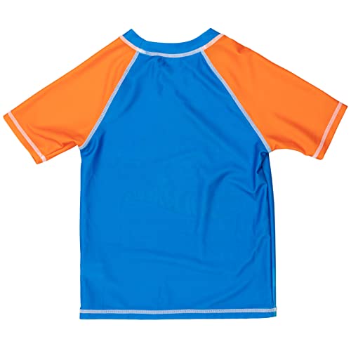 Hot Wheels Boys' 2-Piece Swimwear Set - Rash Guard & Trunks, Blue, Toddler to Big Kid