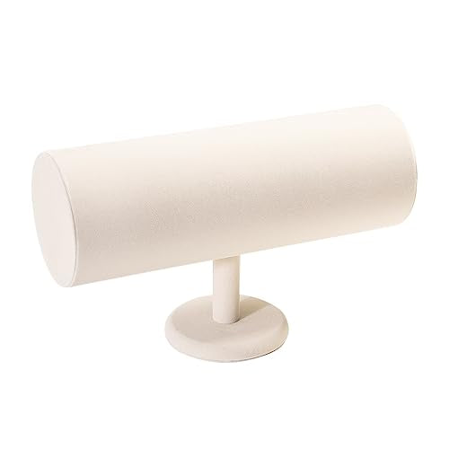 Beige Velvet Headband Holder Organizer for Hair Bands and Ear Jewelry Display - 5 Inch Diameter