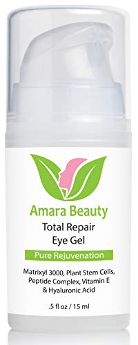 Amara Beauty Eye Cream Gel for Dark Circles & Puffiness 0.5 fl oz Pack of 2 – Peptides & Hyaluronic Acid