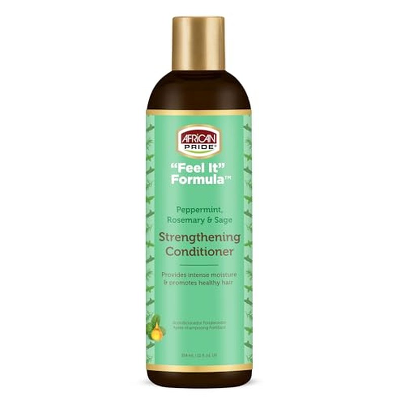 African Pride Feel It Formula Strengthening Conditioner | Deep Conditioner & Hair Mask with Peppermint, Rosemary & Sage | Hydrates, Promotes Hair Growth, Frizz Control | 12 oz