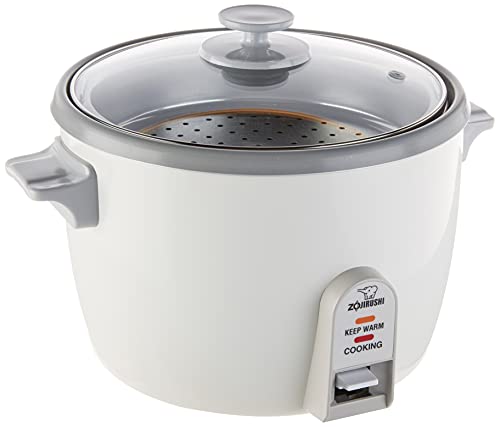 10-Cup Rice Cooker and Steamer - White, Includes Steaming Tray & Utensils