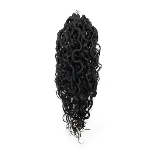 Goddess Locs Crochet Hair 8 Packs - 12 Inch Faux Locs for Black Women, Curly Goddess Braids