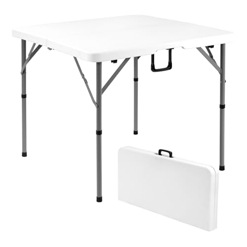 34-Inch Folding Card Table Square Portable Heavy Duty Plastic Game Table - White - Variation of THIS listing