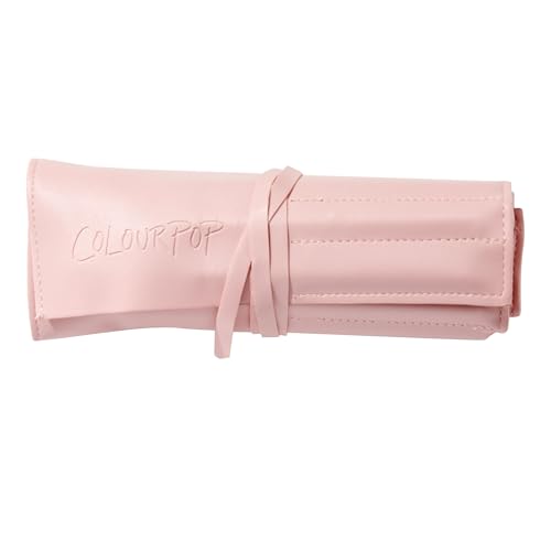 ColourPop Smoke 'N Roses Brush Roll Face & Eye Makeup Brush Set - Vegan Synthetic Bristles - Includes Holder - 14 Pieces