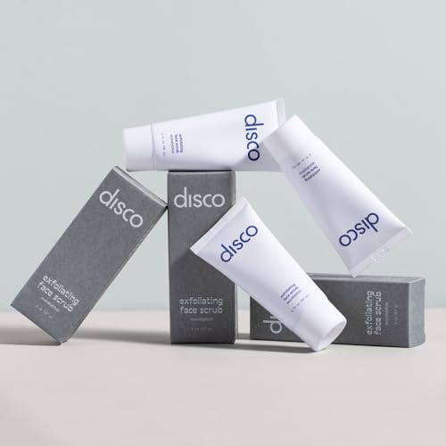 Disco Men¡¯s Renewing Face Scrub ? Natural & Organic Deep Exfoliating Cleanser & Pre Shave Wash, Soften, Remove Blackheads & Ingrown Hair, Eucalyptus, Paraben-Free with Coffee Extract, AHA & BHA, 2oz