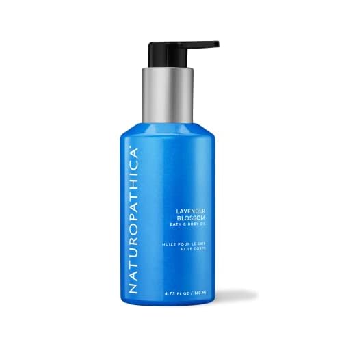 Naturopathica Lavender Blossom Bath & Body Oil, Nourishing Body Lotion Moisturizer, Calming Bath & After Shower Oil Infused with Lavender Essential Oil, 4.7 fl oz