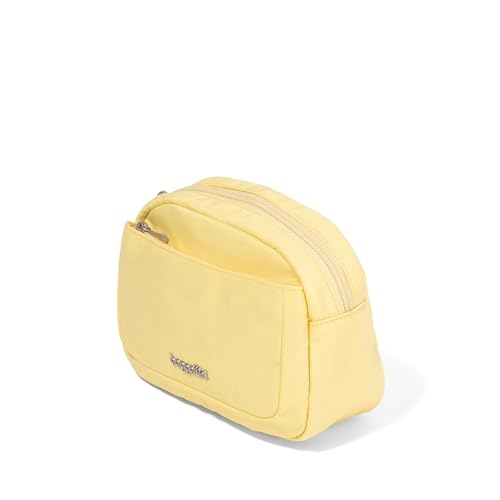 Lightweight Cosmetic Bag for Travel - Small Butter Yellow Makeup Organizer