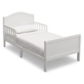 Delta Children Bennett Wood Toddler Bed Bianca White - Greenguard Gold Certified, Low Profile, Safety Guardrails