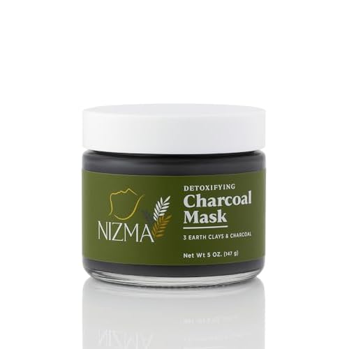 Detoxifying Charcoal Mask with Triple Clay & Organic Lecithin ? Deep Cleansing, Pore Refining, Hydrating Face Mask ? Rose Scented, Natural Skincare ? 2 oz