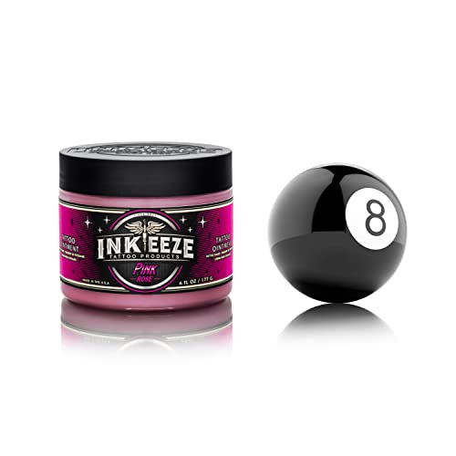 INK-EEZE Pink Tattoo Ointment 6oz for Artists & Aftercare - Vegan, Cruelty-Free, Made in USA, Bubble Gum Scent, 1 Pack