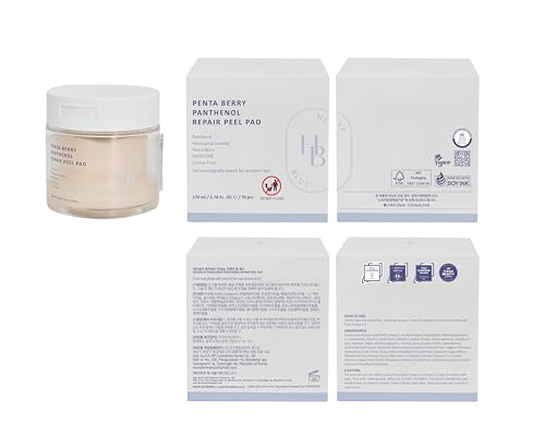 Penta Berry Panthenol Repair Peel Pads - Exfoliating Toner for Sensitive Skin, 70 Vegan Biodegradable Pads