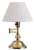 Polished Brass Desk Lamp with Adjustable Swing Arm - Traditional Style, 16 Inch