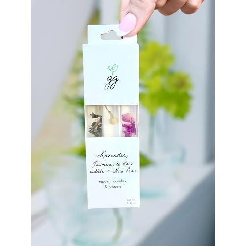 Cuticle Oil Trio ? Lavender, Jasmine & Rose Pens with Real Flower Petals ? Nourishes, Strengthens, Repairs & Protects ? Natural Gift Set (3 Pack)