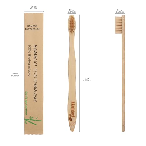 Bulk Eco-Friendly Bamboo Toothbrushes for Adults - Soft Bristles, Reusable & Biodegradable, Pack of 100 for Travel & Camping