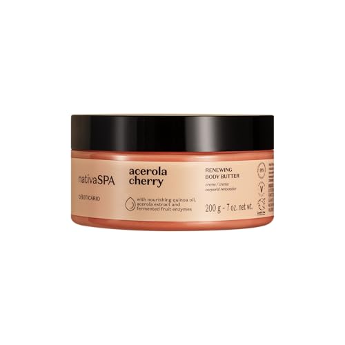 Nativa SPA by O Boticario Acerola Cherry Renewing Body Butter, Deep Nourishment for Supple Glowing Skin, 1.05 Ounce (200g)