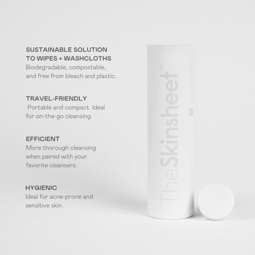 The Skinsheet Reusable Facial Cleansing Coins - Biodegradable, Travel-Size, Hypoallergenic, 12 Pack