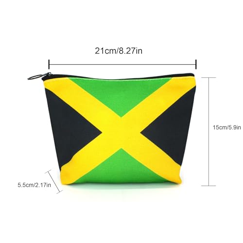 Canvas Makeup Bag Travel Toiletry Bag Makeup Bag for Women Girls Jamaica Flag Reggae(Jamaican-20PCS)
