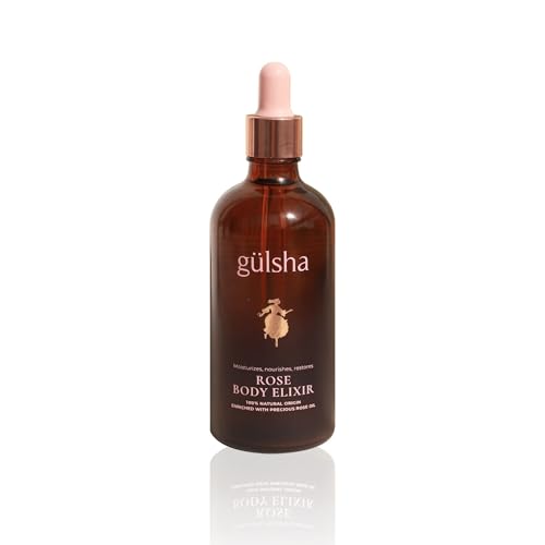 g?lsha Rose Body Elixir ? Luxurious Rose Body Oil 100 ml / 3.38 Fl Oz, Deep Moisturizing, Firming & Nourishing with Vitamins A, D, E & Omegas, Jojoba Oil, Baobab Oil