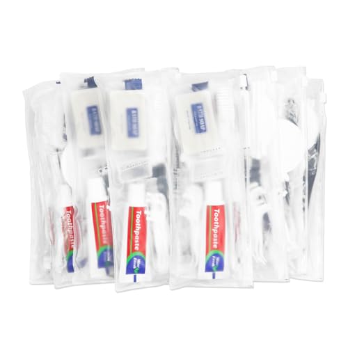 25 Sets Personal Hygiene Kit Bulk with Toothbrushes, Toothpaste & Accessories - Disposable