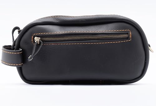 Genuine Leather Men’s Travel Toiletry Bag - Dopp Kit & Crossbody Organizer