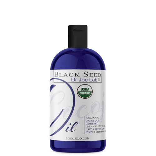 Black Seed Oil 16 oz - USDA Certified Organic - Pure Natural Cold Pressed Unrefined Extra Virgin Black Cumin Seed Oil - Moisturizing & Nourishing Black Seed Oil Organic Cold Pressed