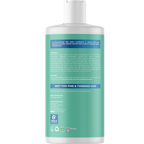 Maple Holistics Mint Volumizing Biotin Conditioner for Thinning Hair - 16 Fl Oz