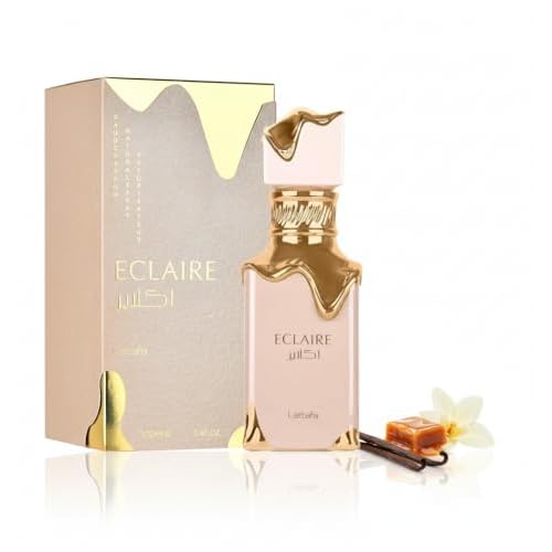 Lattafa Eclaire - Vanilla, Caramel, Sweet, Floral - Eau de Parfum Long-Lasting Fragrance for Women, 3.40 Ounce / 100 ml