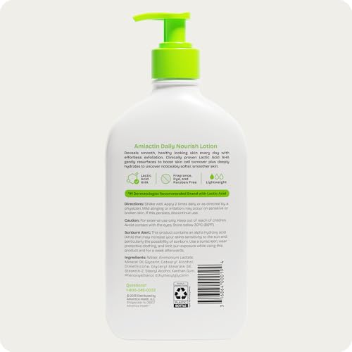 Lactic Acid Body Lotion - Daily Nourish Moisturizer with 12% Exfoliating Formula, 14.1 oz - Pack of 2