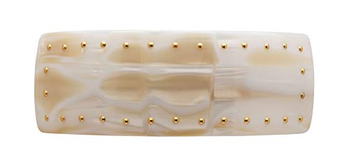 France Luxe Studded Rectangle Hair Barrette for Fine to Thick Hair - Alba Finish