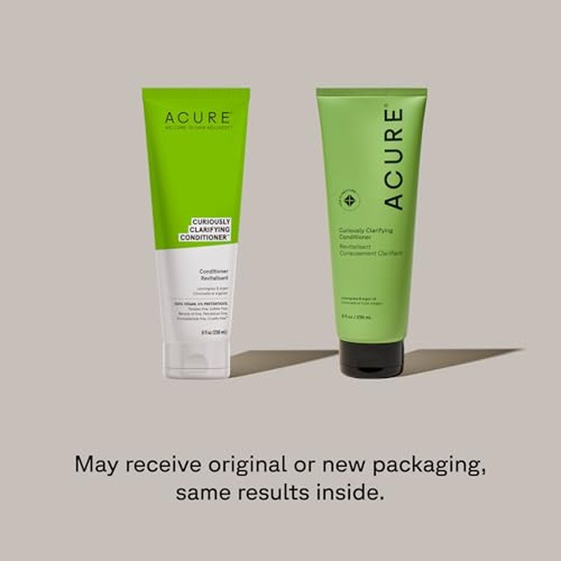 Acure Curiously Clarifying Conditioner - Hair Conditioner for Women & Men with Oily Hair & Residue, Lightweight Hair Care for Curly, Straight, Thick & Thin Locks, Sulfate Free, Vegan - 8 fl oz