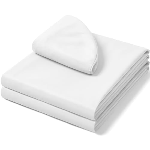 Comfyanno 4 Sets Massage Table Sheets Sets, 3 Pcs Professional Microfiber Massage Bed Sheets, Soft, Light-Weight, Stain & Wrinkle Resistant, Includes Flat & Fitted Sheet, Face Cradle Cover - White