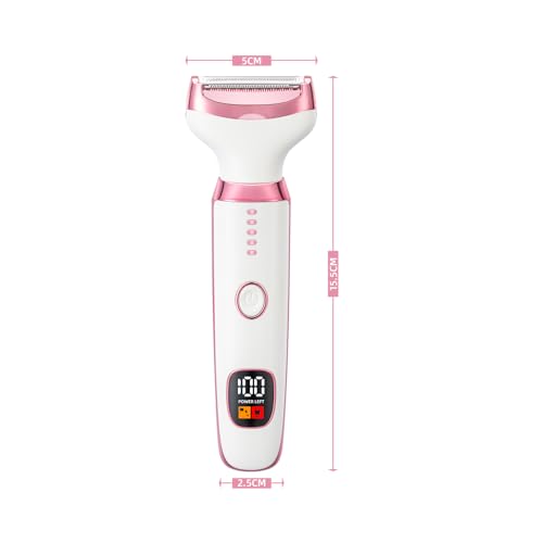 Electric Razor Shavers for Women Wet/Dry 5 in 1 Bikini Trimmer Face Razors for Face Nose Eyebrow Arms Armpit Legs Pubic Area Painless Facial Hair Removal