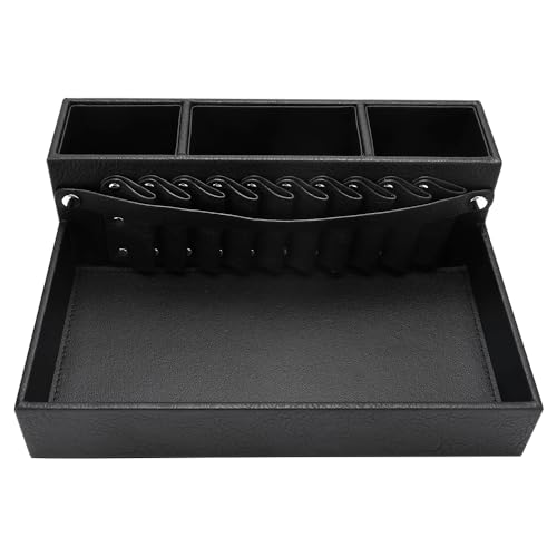 Barber Storage Box,Hairdressing Tool Holder, Multifunctional Detachable Large Storage Box, Shear Holder PU Leather Salon Scissors Holder, Hair Cutting Tools Storage Case for Barber Accessories(Small)