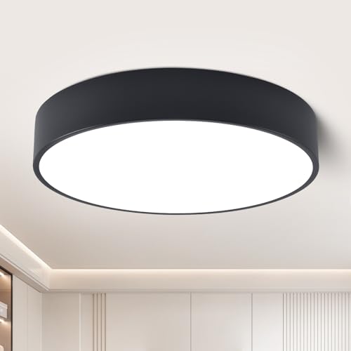 Black 18.1-Inch Dimmable 42W LED Ceiling Light Fixture Pendant Modern