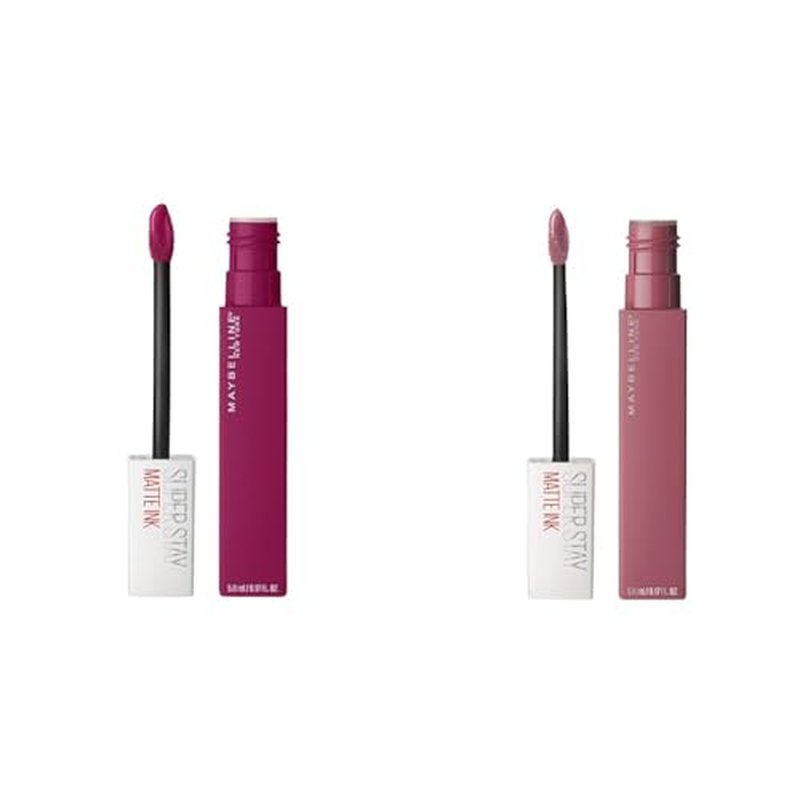 MAYBELLINE Super Stay Matte Ink Liquid Lipstick Makeup Long Lasting High Impact Color Up to 16H Wear Composer Cherry Brown & Lover Mauve Neutral 1 Count Each