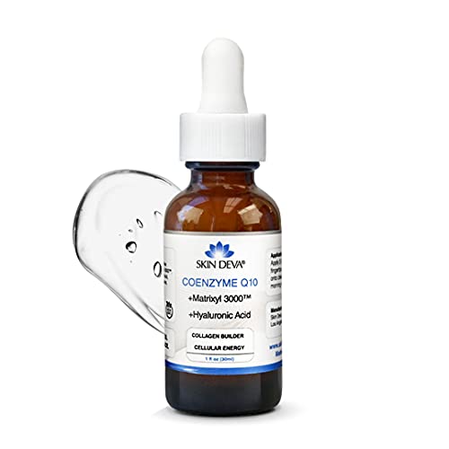 SKIN DEVA 1 fl oz COENZYME Q10 Anti Aging Serum Formula with Matrixyl 3000 and Hyaluronic Acid Serum Facial Serums, Anti Wrinkle Serum which Stimulates Collagen and Elastin Production