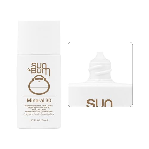 Sun Bum Mineral SPF 30 Face Sunscreen Lotion - Broad Spectrum and Fragrance Free Moisturizing Facial Sunscreen - Hawaii 104 Act Compliant (Without Octinoxate & Oxybenzone) - Travel Size - 1.7 oz