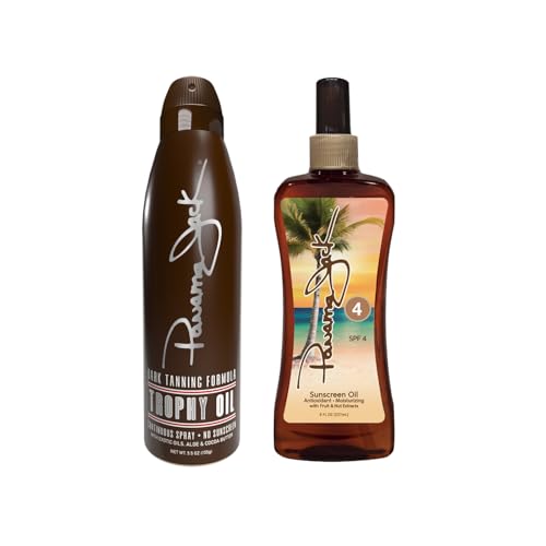 Panama Jack Trailblazer Tanning Oil Set SPF 4 & SPF 0 - Sunless Bronze Glow Duo