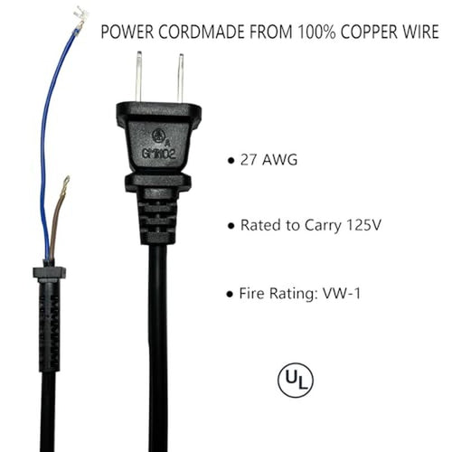 00647-500 Clipper Cord for Wahl (NEW Style - Check Wires at End of Cord) 647-500 Hair Clipper Cord Five Star Sr, Senior, SuperTaper, Designer, Balding, Magic Clip