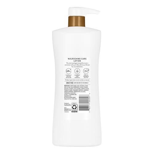 Suave Nourishing Care Hand & Body Lotion with Shea Butter for Women, Deep Moisture for Dry Skin, Fast Absorbing, Allergen Free Moisturizing Cream, 28 FL OZ, 4 Pack