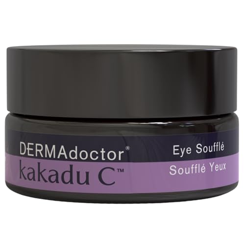 DERMAdoctor Vitamin C Eye Cream with Vitamin E ? Caffeine Under Eye Cream for Dark Circles, Puffiness, Bags, Eye Fatigue, Wrinkles & Dehydration, Anti-Aging Eye Moisturizer Souffl? - 0.5 Fl oz