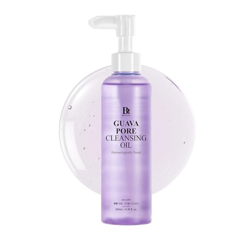 BENTON Guava Pore Cleansing Oil ? Korean Facial Cleanser with Enzymes & Plant Oils for Blackhead Removal, Makeup Remover & Deep Pore Cleansing ? Lightweight, Non-Greasy ? 6.76 fl oz (200ml)