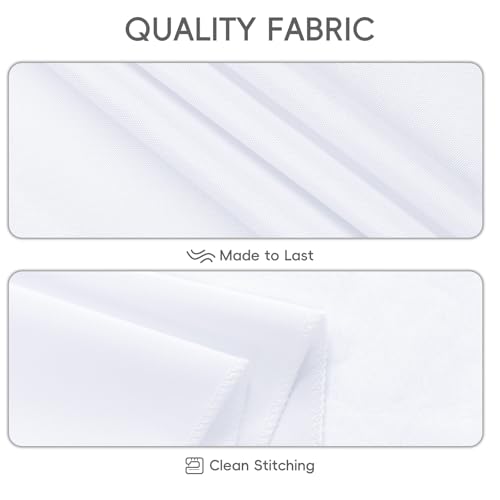 White Rectangle Tablecloth 90 x 156 Inch for 8ft Tables - 8 Pack