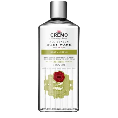 Cremo Men's Body Wash Bundle with Blue Cedar & Cypress and Sage & Citrus Scents, 2 x 16 Fl Oz