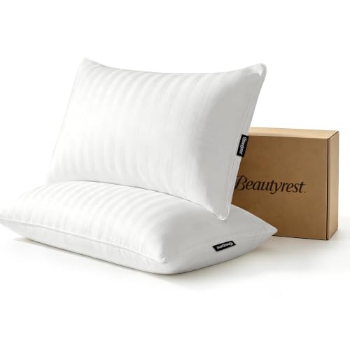 White Queen Size Feather and Down Pillow Set of 2 - Luxury Hotel Comfort